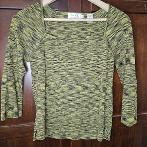 Dana Buchman Womens MEDIUM Top Blouse Shirt 52% Rayon 28% Cotton Multi-Color